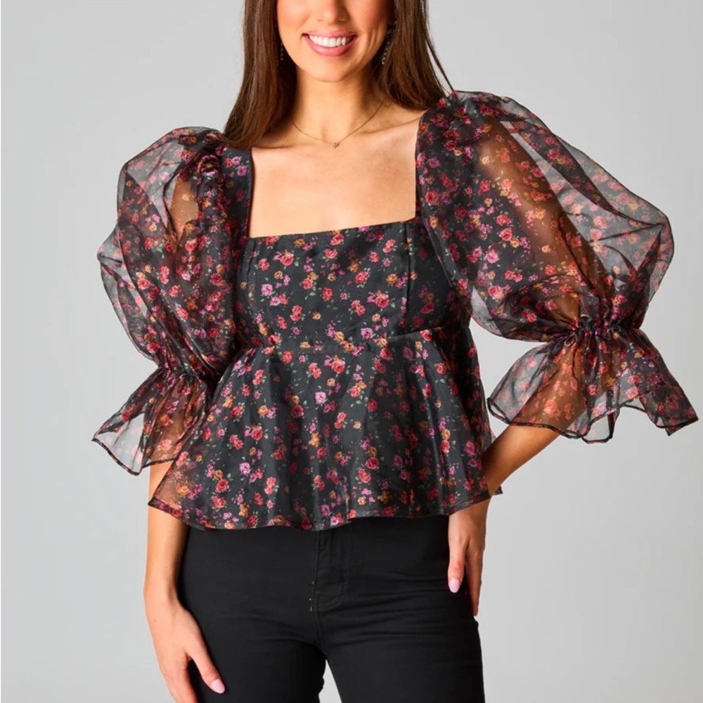 Buddy Love Black Floral Blouse